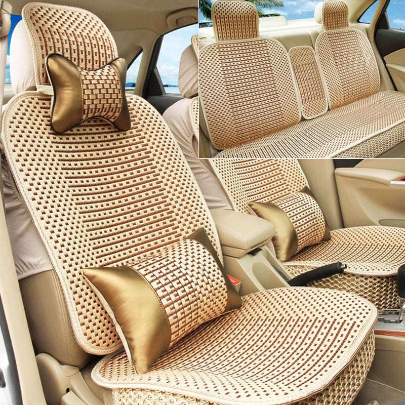 Car seat cushion all-season universal ice silk summer seat cushion full enveloping seat cover car interior seat cushion five seat cover cushion