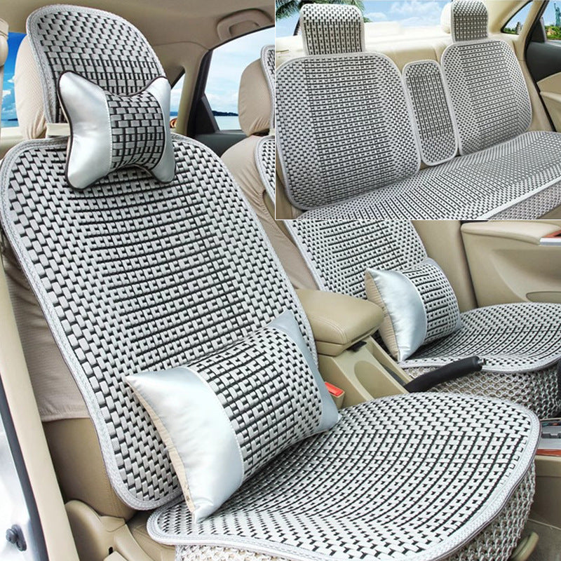 Car seat cushion all-season universal ice silk summer seat cushion full enveloping seat cover car interior seat cushion five seat cover cushion