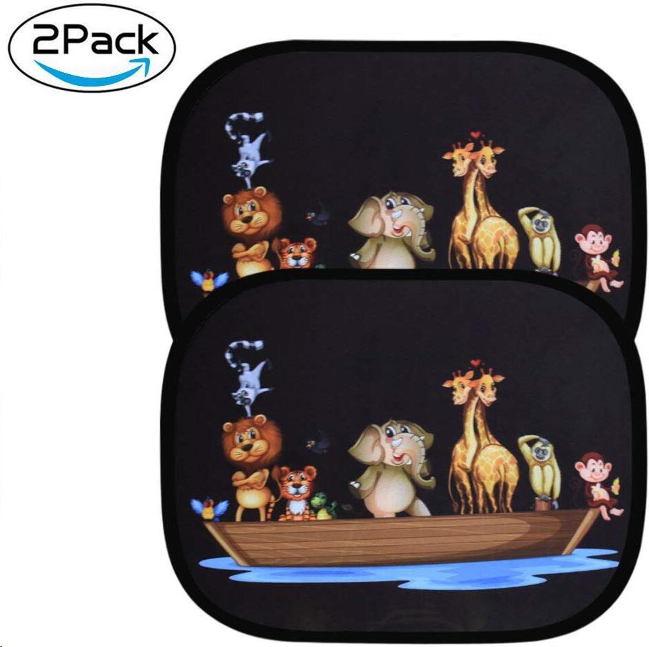 Car interior sun shield, side window heat insulation, sun protection static static sticker, sun shield, cartoon window film with logo printing