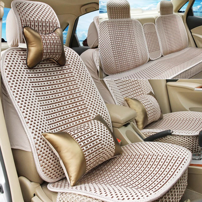 Car seat cushion all-season universal ice silk summer seat cushion full enveloping seat cover car interior seat cushion five seat cover cushion