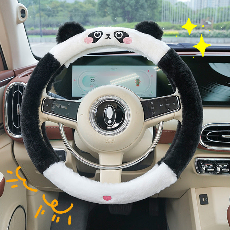 Car headrest, plush bow little bear pillow, comfortable neck pillow cushion, cute cartoon car interior lumbar support