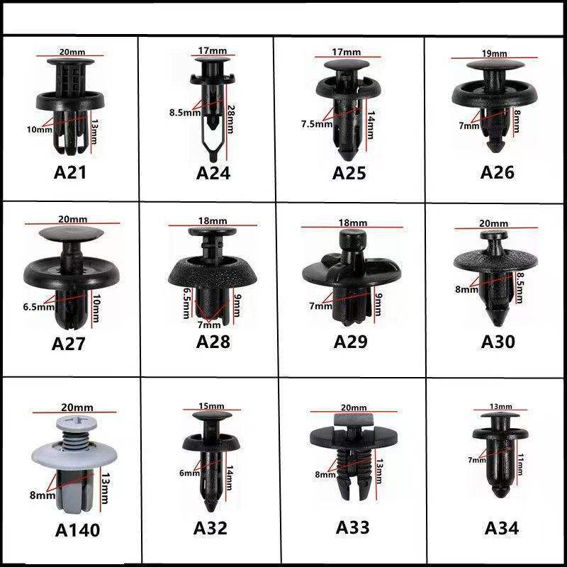 Universal automotive fender liner, trunk plastic clips, mudguard clips, expansion screws, hole-pierced studs, snaps