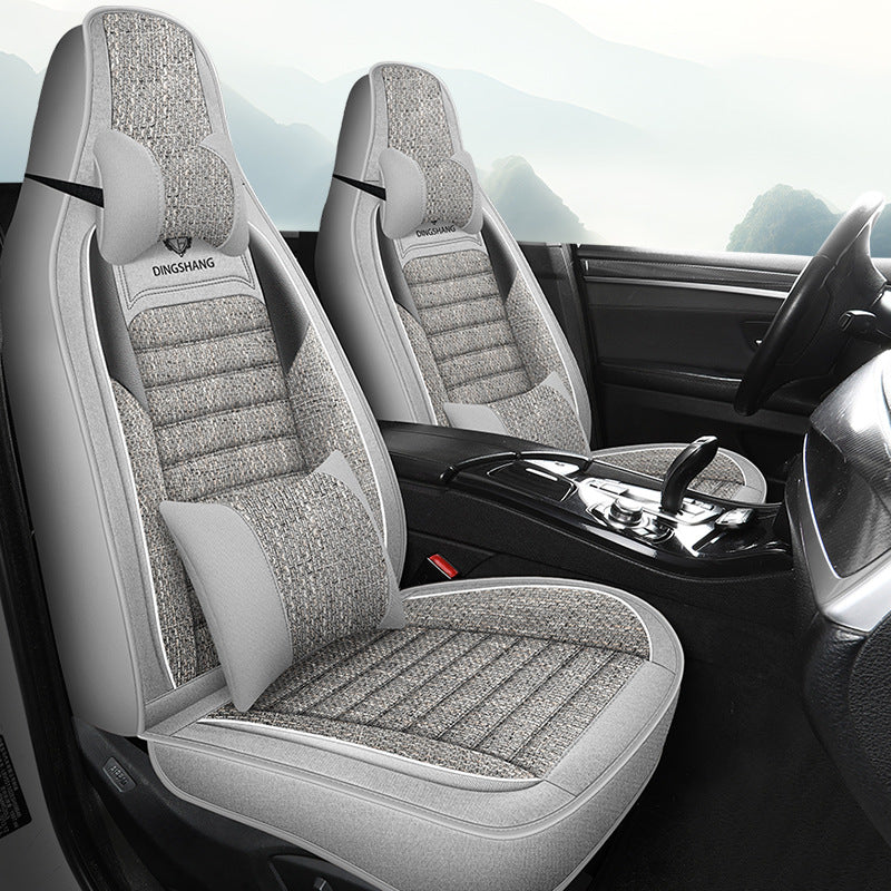 25 years new linen split head car seat cushion four seasons universal seat cover original piece drop shipping cross-border wholesale