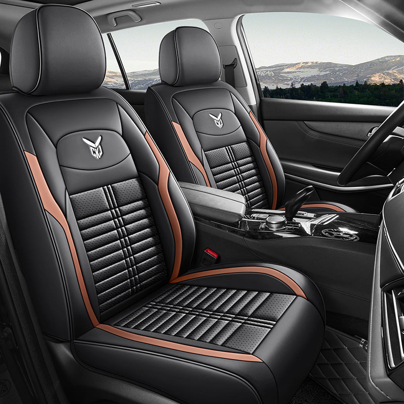 Cross-border car seat cushions with a light luxury, premium feel, all-around car seat cushions, all-season universal, simple, breathable, stain-resistant, and stain-resistant