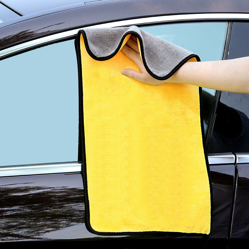 420g 160*60CM Brushed Thickened Car Towel Fine Fiber Absorbent Towel Coral Velvet Towel Edging Towel