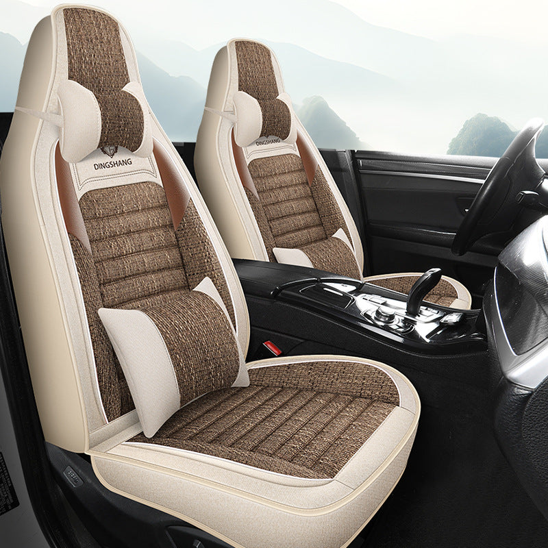 25 years new linen split head car seat cushion four seasons universal seat cover original piece drop shipping cross-border wholesale