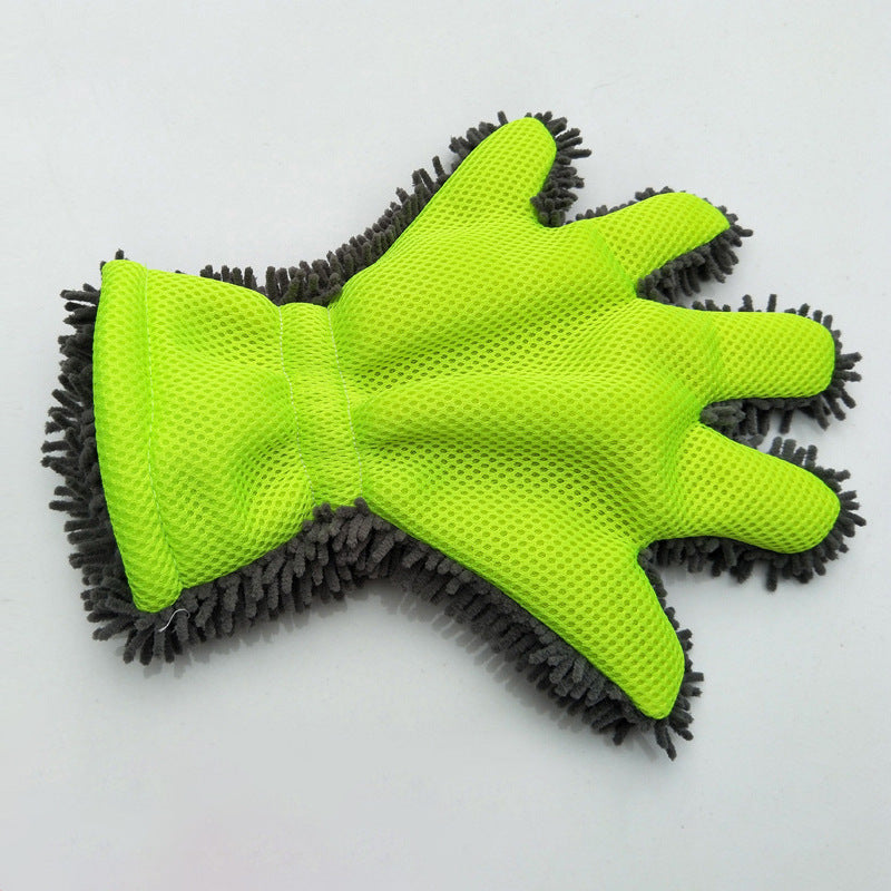 Fride Rich Velvet Thickened Car Wash Gloves Housekeeping Cleaning Gloves Sandwich Mesh Hole Wipe Gloves