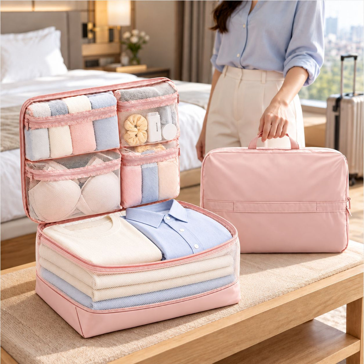Travel Storage Bags, Five-in-One Compressible Set