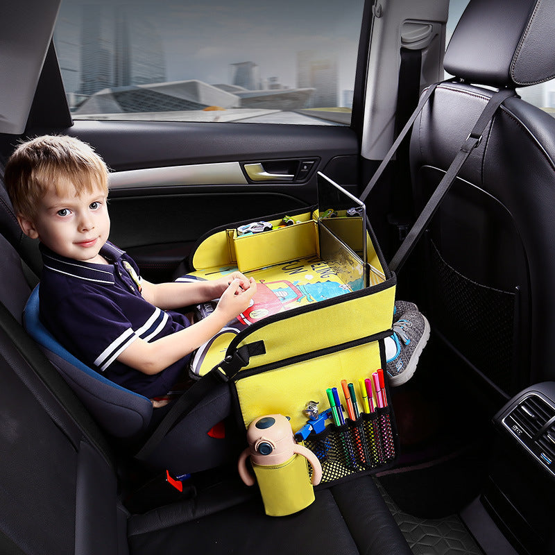 Cross-border car mini table, children's travel tray, car rear seat soothing tool, safety seat folding table