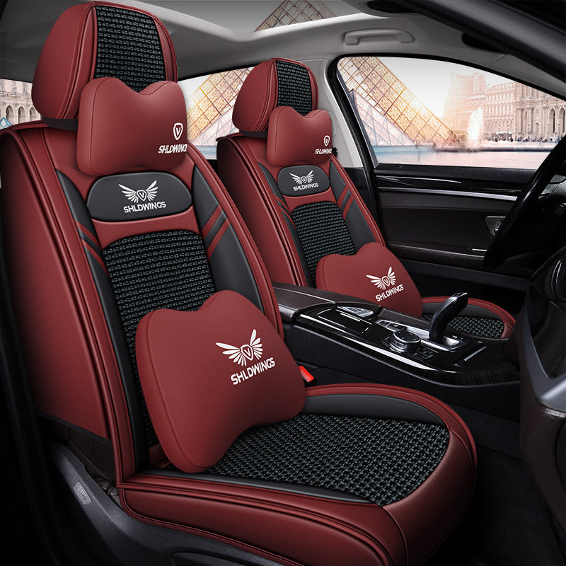Full-coverage car seat covers for Napa leather car seat cushions, five-seat universal Ice Silk car seat cushions, all-season universal model wholesale