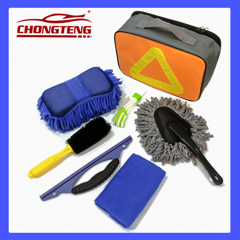 Cross-border car wash tools, complete set, cleaning seven-piece sponge car wash brush, professional beauty maintenance car supplies