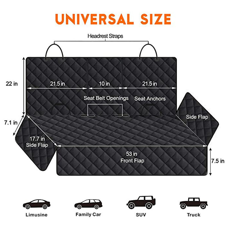 Car Pet Mat Waterproof Seat Cushion with Armrest