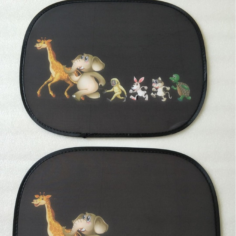 Car interior sun shield, side window heat insulation, sun protection static static sticker, sun shield, cartoon window film with logo printing