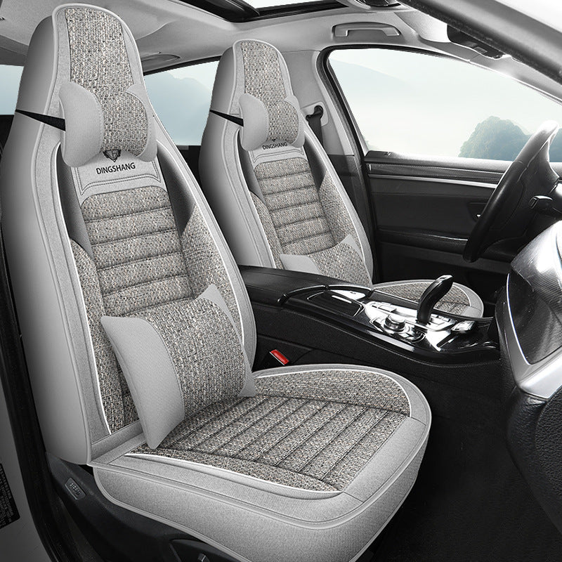 25 years new linen split head car seat cushion four seasons universal seat cover original piece drop shipping cross-border wholesale