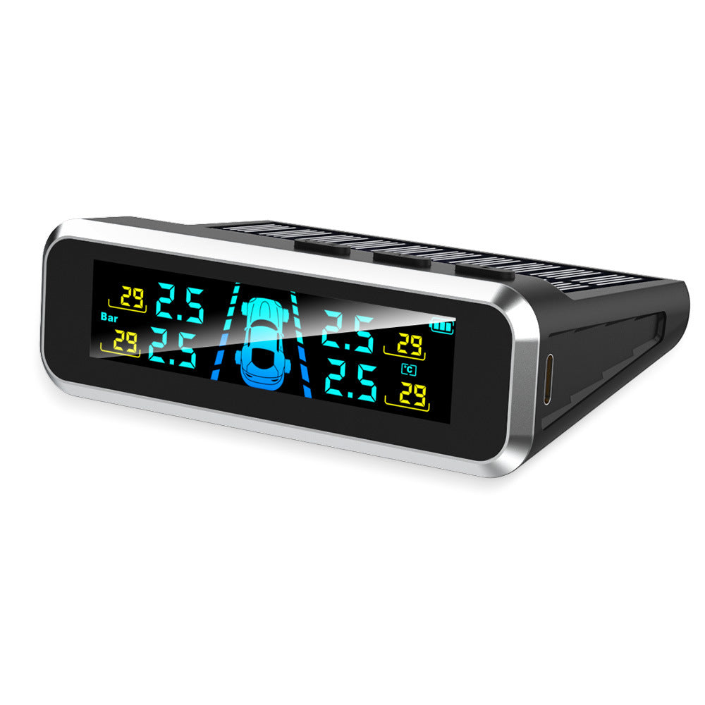 Tire pressure monitor, solar external sensor, high precision automotive tire pressure monitor, tire pressure sensor