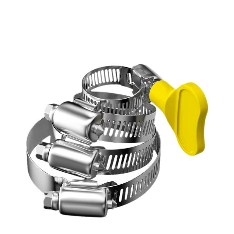 Stainless steel handle, hose hoop, hand screwing, clamping, holding hoop, pipe hoop, water pipe tightening hoop, gas pipe fixing, clamping buckle