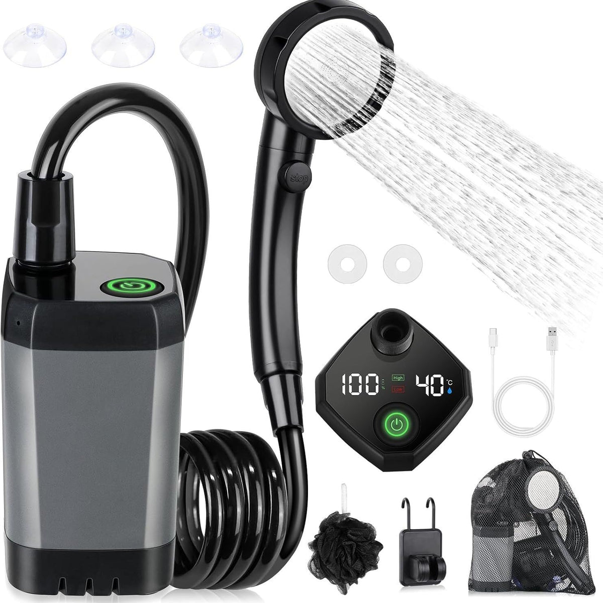 Portable Electric Shower Pump with Battery