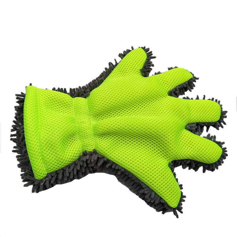 Fride Rich Velvet Thickened Car Wash Gloves Housekeeping Cleaning Gloves Sandwich Mesh Hole Wipe Gloves
