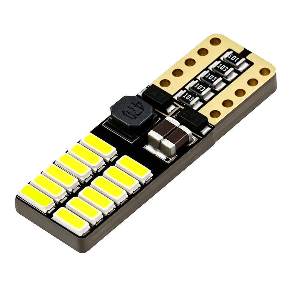 Car LED reading light T10 4014 bead high-brightness focused car instrument light 24SMD decoding small light
