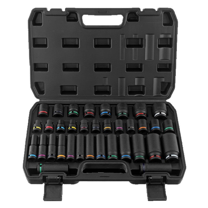 1-2-inch pneumatic thick-walled heavy-duty sleeve with colored ring cannon extended tire sleeve Auto repair tool set