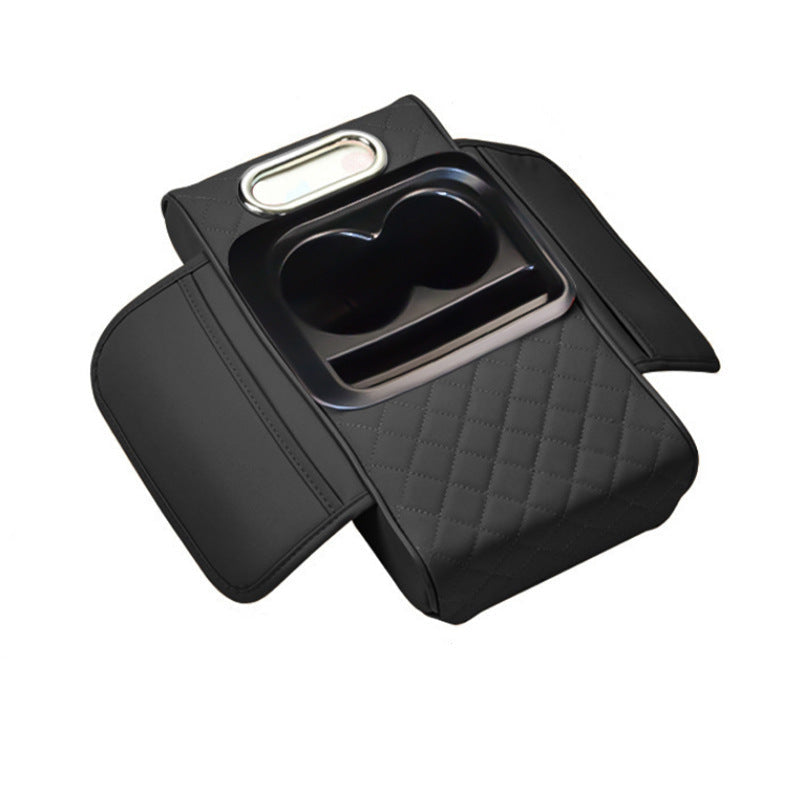 Armrest box raised pad, car cup holder, tissue box (Huotong Global · Light Custom) universal microfiber leather