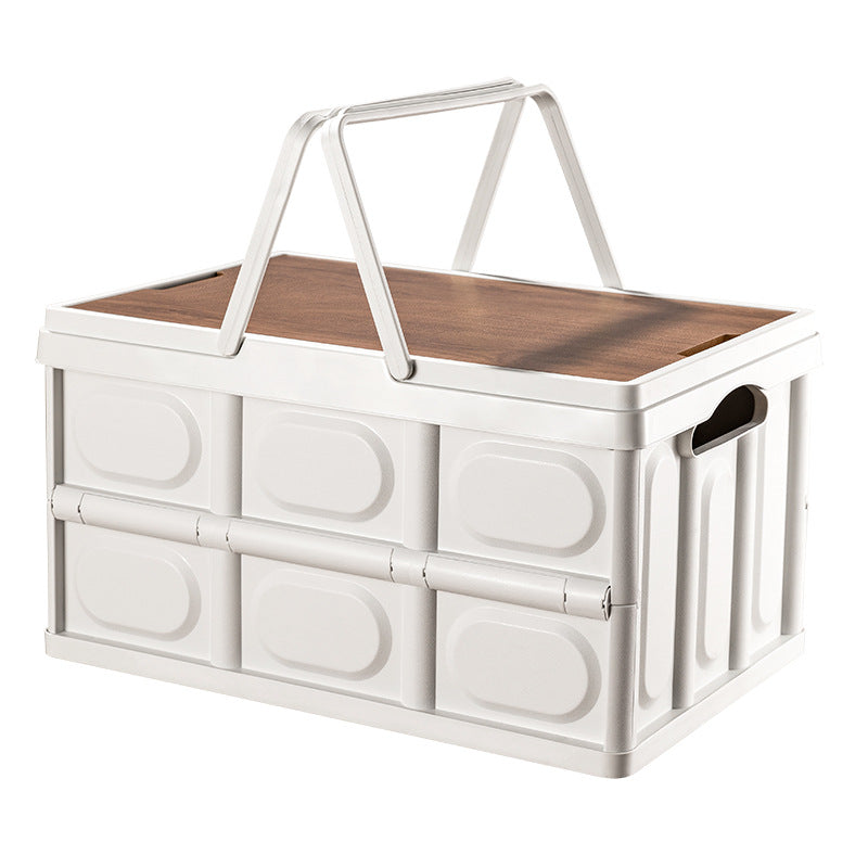Outdoor camping folding box, storage box, wooden lid, car trunk, picnic storage box, organizer box, clothing storage box