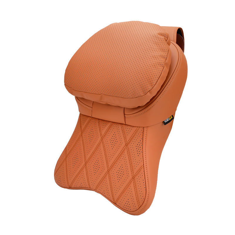 Car anti-stain leather headrest cushion lumbar cushion for driving seats, pillows for cervical spine, neck, and high-end neck pillows for car use
