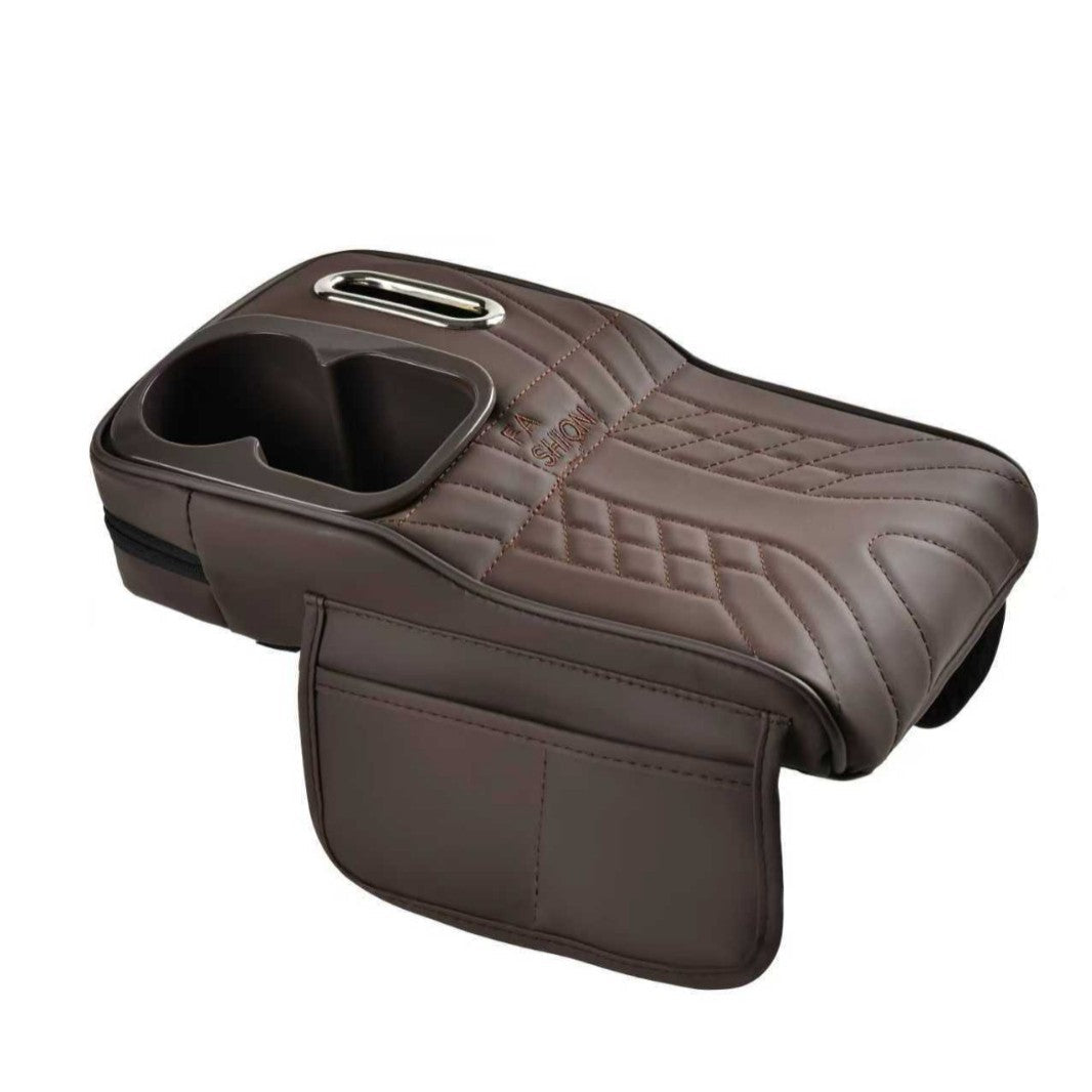 Multi-functional car armrest box water cup holder heightened central protective cover car tissue box supplies storage mat