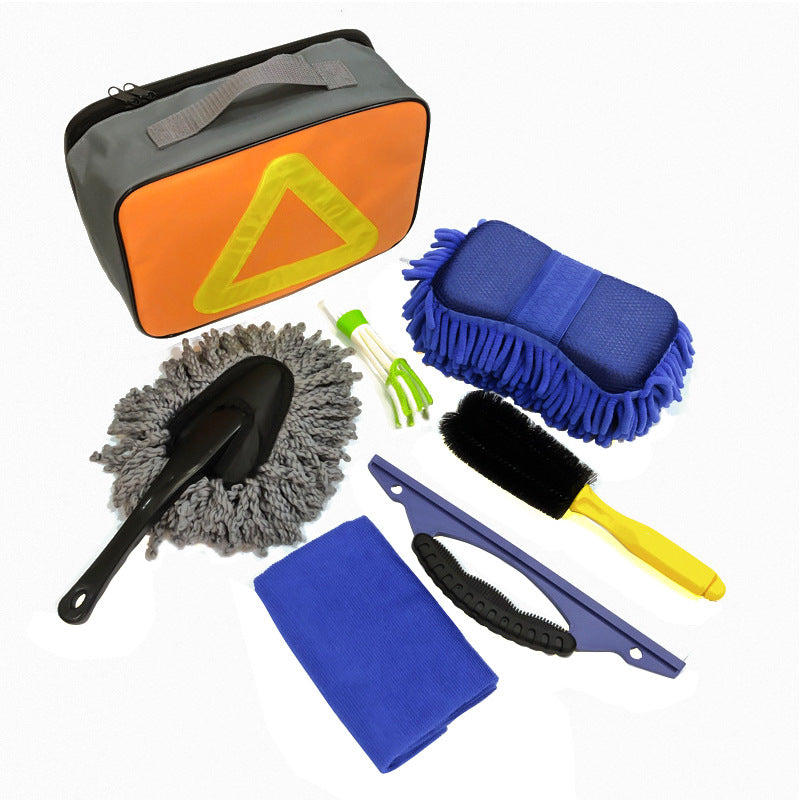 Cross-border car wash tools, complete set, cleaning seven-piece sponge car wash brush, professional beauty maintenance car supplies
