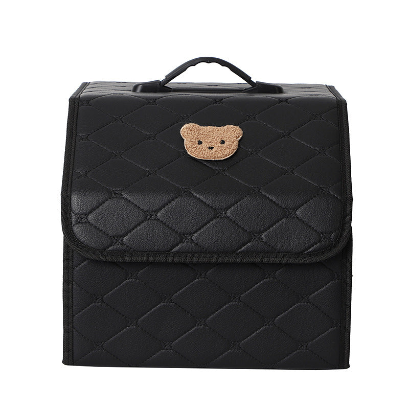 Car trunk storage box, leather multifunctional foldable storage box, storage box, storage box, car interior accessories