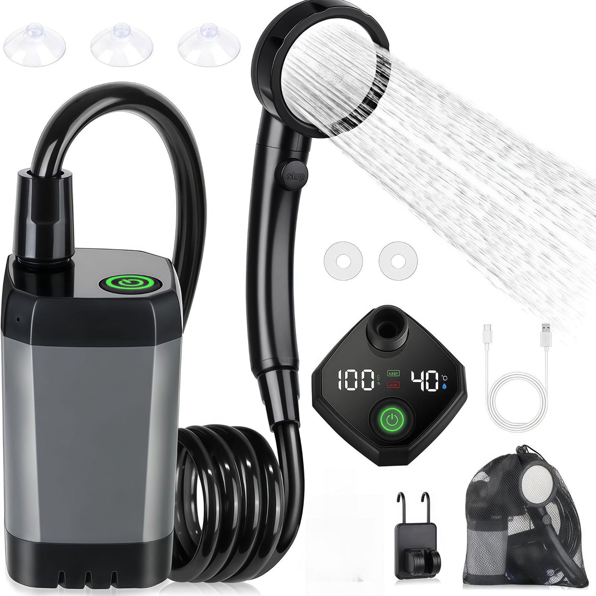 Portable Electric Shower Pump with Battery
