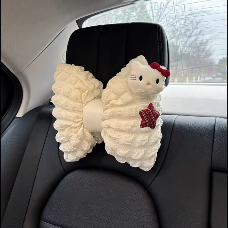 Cute and girly Kitty car headrest neck support pillow, breathable car neck support pillow, cushion, car interior accessories