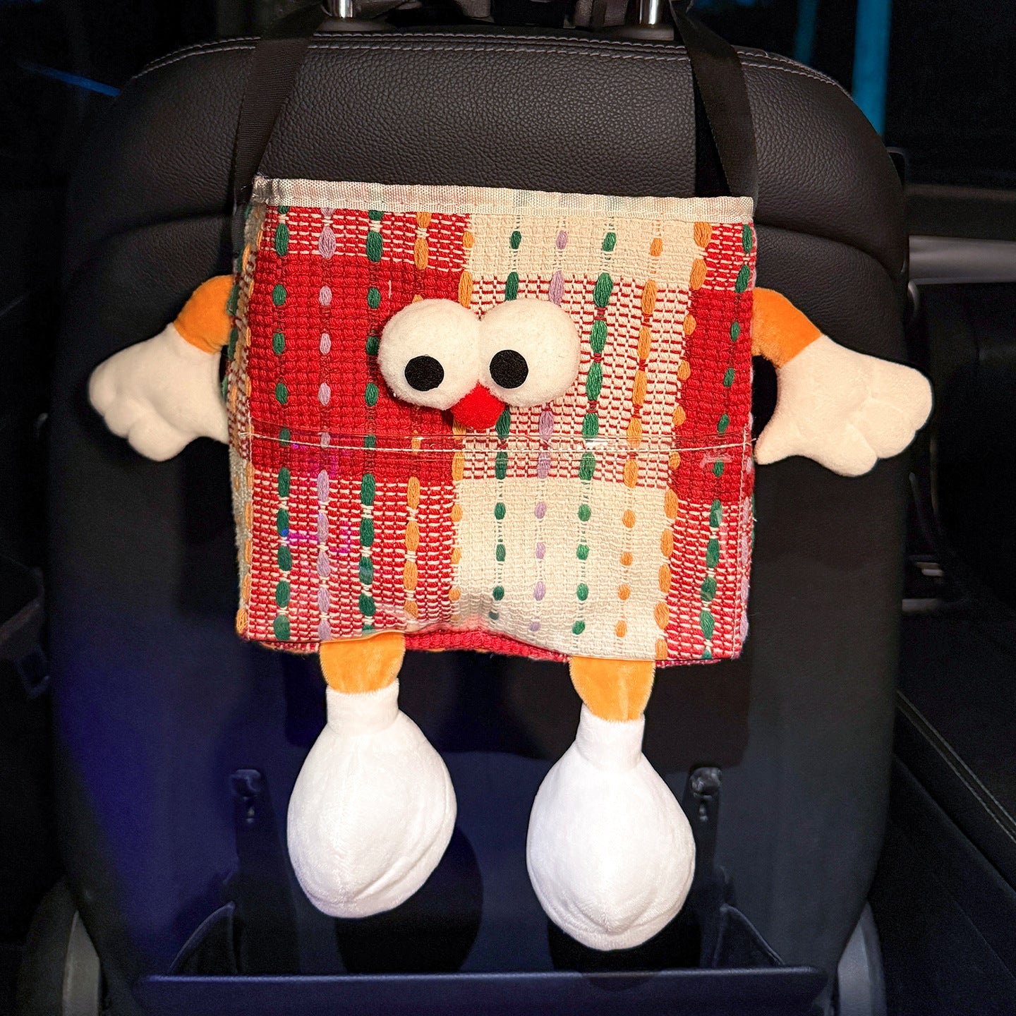 Car trash bin, waterproof two-in-one storage box for car seatbacks, plastic storage container for automotive supplies