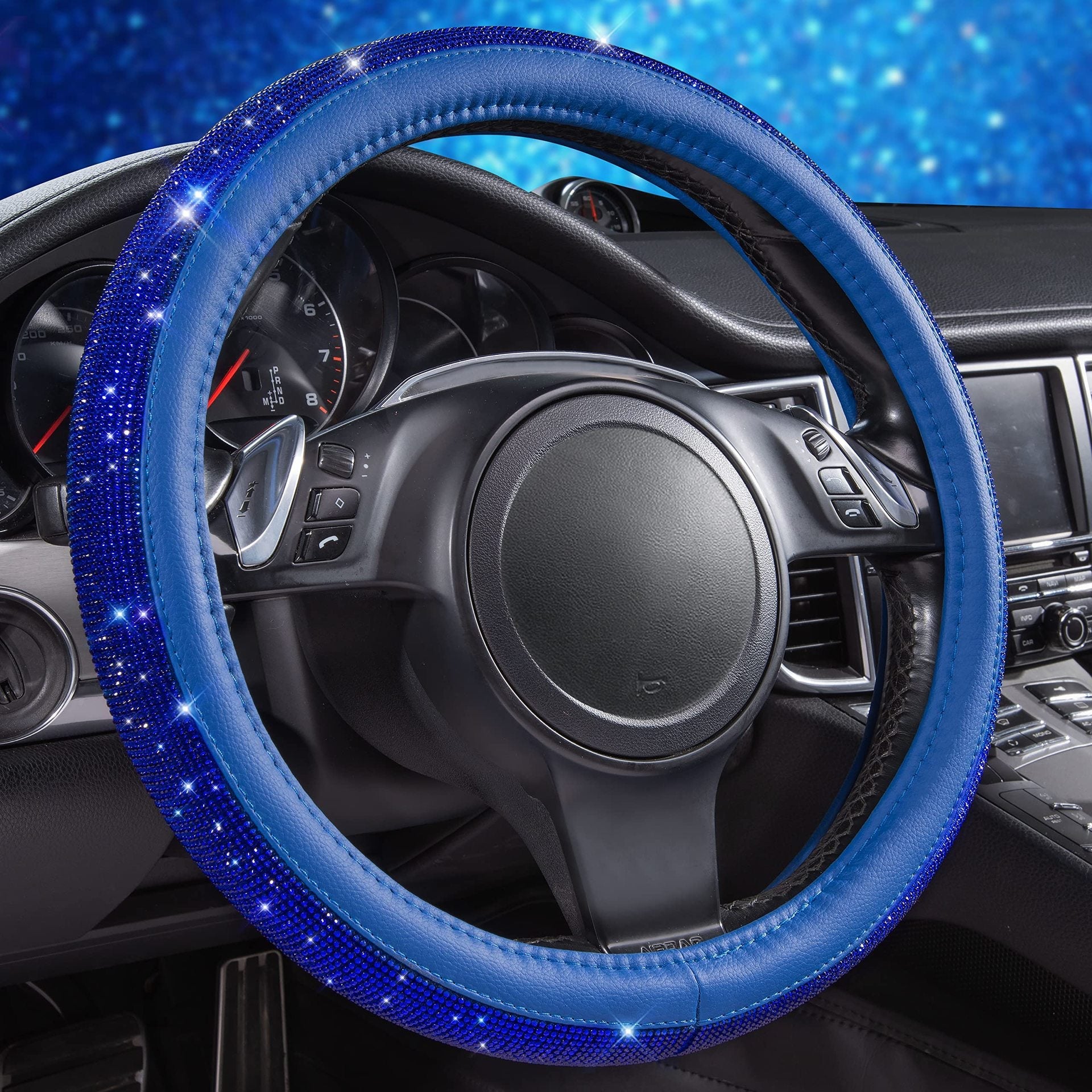 New car rhinestone fully rhinestone-hot rhinestone steering wheel, personalized handlebar cover, unisex steering wheel, Amazon