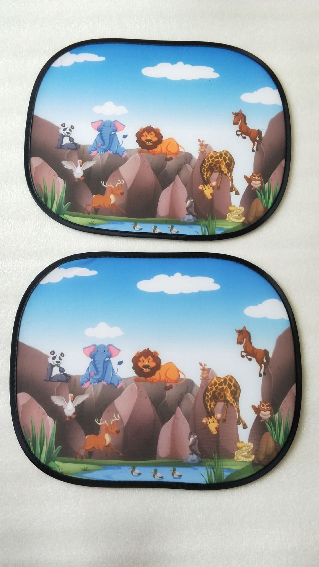 Car interior sun shield, side window heat insulation, sun protection static static sticker, sun shield, cartoon window film with logo printing